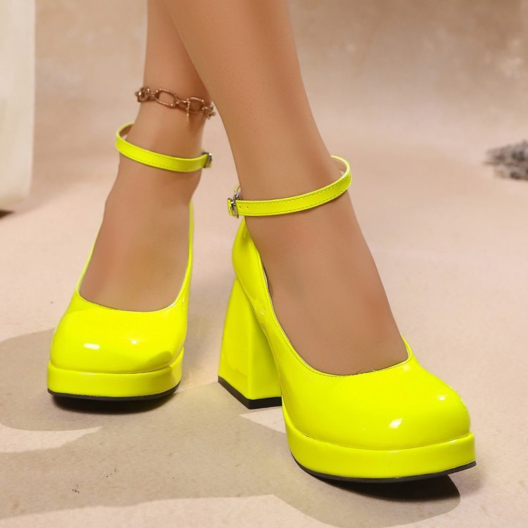 Damen elegante Plateau-Absatzschuhe mit verstellbarem Riemchen und komfortabler Sohle R&B