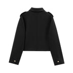 Damen moderne cropped Jacke mit goldenen Druckknöpfen R&B