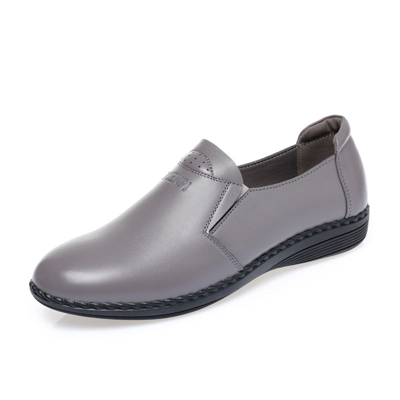 Damen Slipper aus hochwertigem Leder mit elastischem Einstieg und rutschfester Sohle R&B
