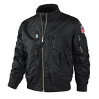 Herren bomberjacke mit hohem Kragen und multifunktionalen Taschen R&B