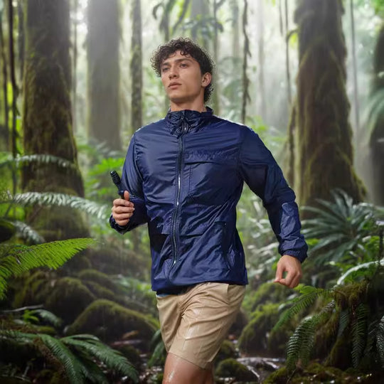 Herren leichte und atmungsaktive Outdoor-Jacke mit Kapuze R&B