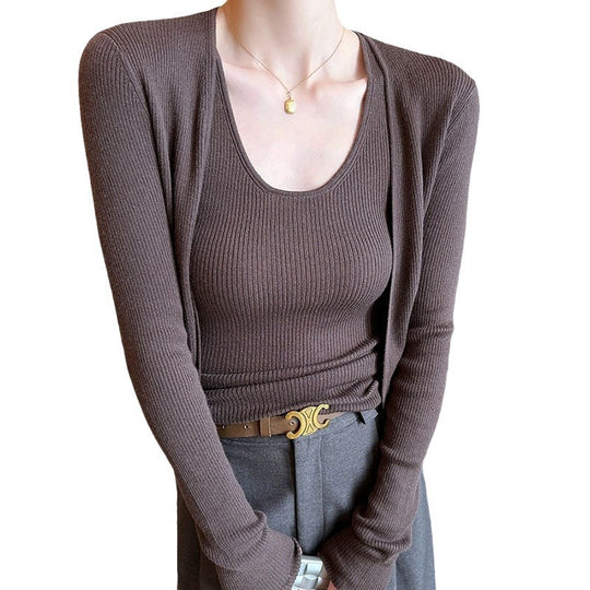Damen Eleganter und bequemer Cardigan im minimalistischen Design R&B