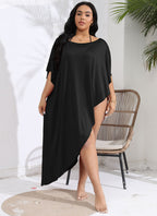 Damen luftiger Strandüberwurf mit elegantem asymmetrischen Schnitt R&B