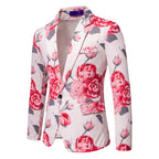 Herren eleganter Blazer mit floralem Design R&B