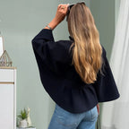 Damen elegante Überwurfjacke mit modernem Knopfdetail R&B