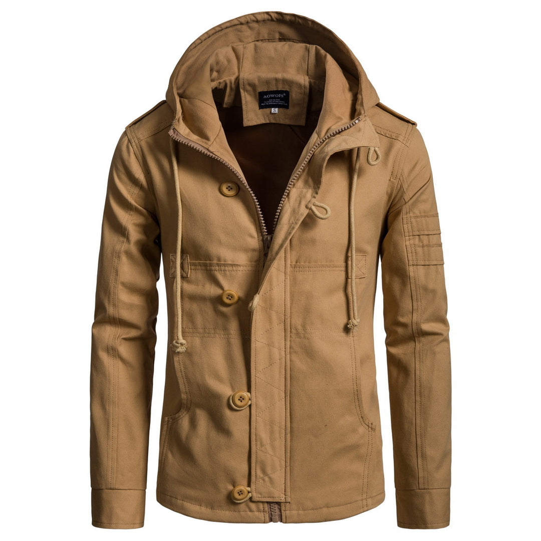 Herren funktionale Outdoor-Jacke mit hohem Kragen und praktischen Taschen R&B