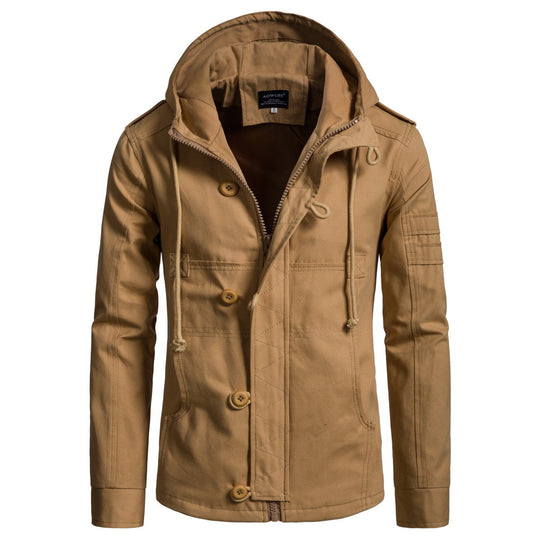 Herren funktionale Outdoor-Jacke mit hohem Kragen und praktischen Taschen R&B