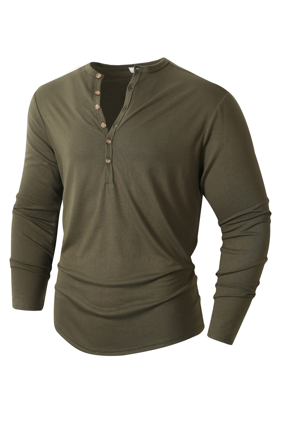 Herren Langarm Henley-Shirt mit Knopfleiste und weichem Baumwollmix R&B