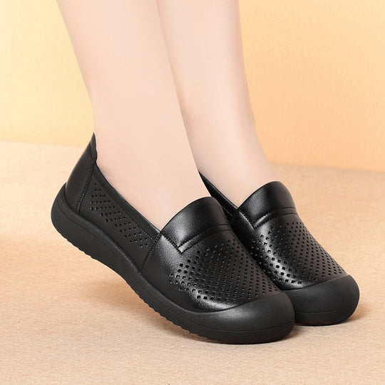 Damen bequeme Slip-On Schuhe mit atmungsaktivem Lochdesign und rutschfester Sohle R&B