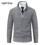 Herren Strickpullover mit modernem Reißverschluss und strukturiertem Design