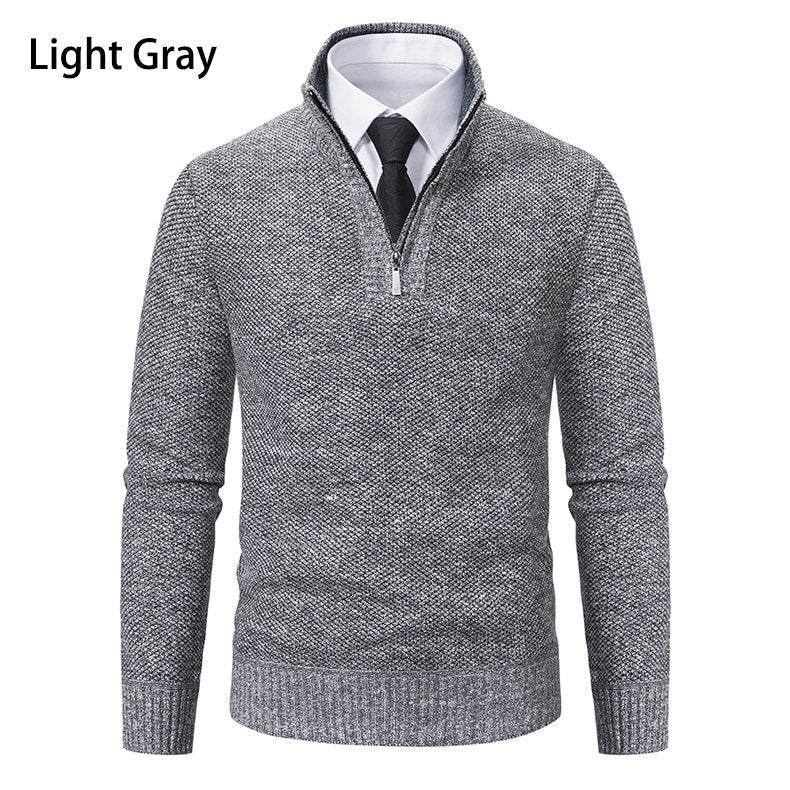 Herren Strickpullover mit modernem Reißverschluss und strukturiertem Design