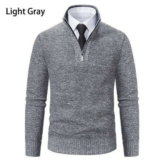Herren Strickpullover mit modernem Reißverschluss und strukturiertem Design R&B