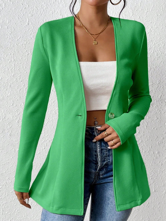 Damen elegante Blazerjacke mit asymmetrischem Schnitt R&B