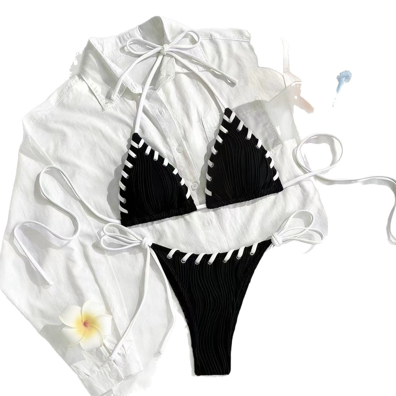 Damen Triangel-Bikini mit Rüschendetails R&B