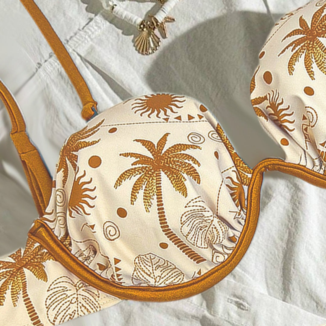 Damen Bikini-Set mit verstellbaren Trägern und charmanten Muschelverzierungen R&B