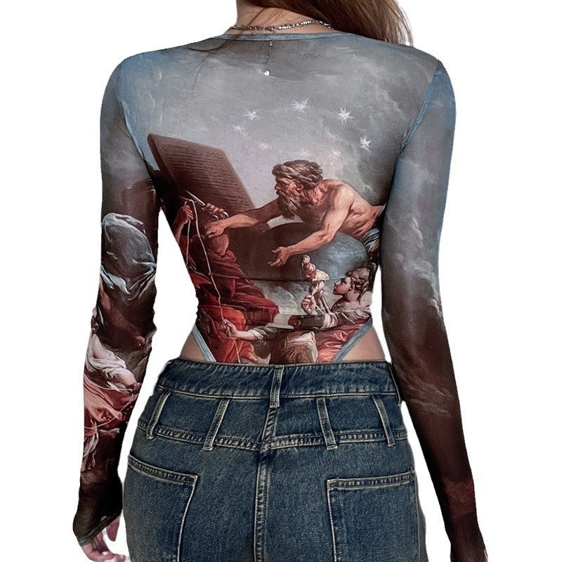 Damen Spitzen-Bodysuit mit verführerischem V-Ausschnitt und süßen Rüschendetails R&B