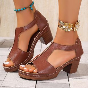 Damen Komfortable Offene Sandalen mit modischen Cut-Outs R&B