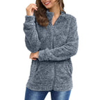 Damen Kuscheljacke mit durchgehendem Reißverschluss und weichem Plüschstoff R&B