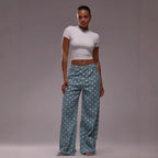 Damen Weite Stoffhose mit Polka-Dot Muster