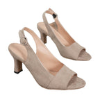 Damen Slingback Sandalen mit dezenter Schnalle und elegantem Absatz