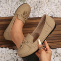 Damen Mokassin-Schuhe mit dekorativem Schleifenakzent und bequemer Sohlenkonstruktion R&B