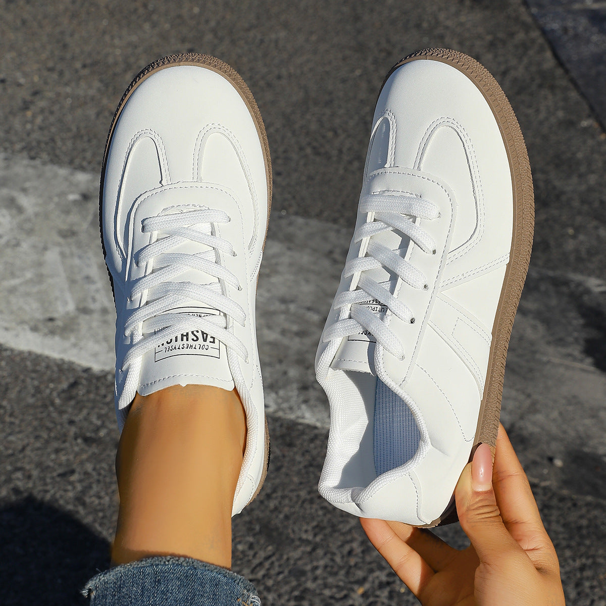 Damen Sneakers im sportlichen Retro-Stil mit rutschfester Sohle R&B