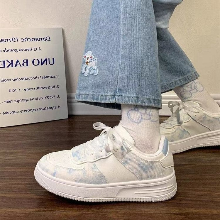 Damen Sneakers mit Wasserfarbigem Muster und dämpfendem Sohlenprofil R&B