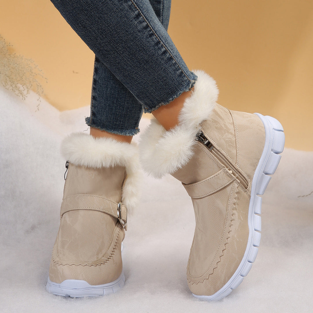 Damen Stylische Winterstiefeletten mit weichem Kunstfell R&B