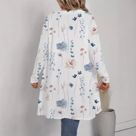 Damen Blütenmotiv Cardigan mit weitem Schnitt R&B