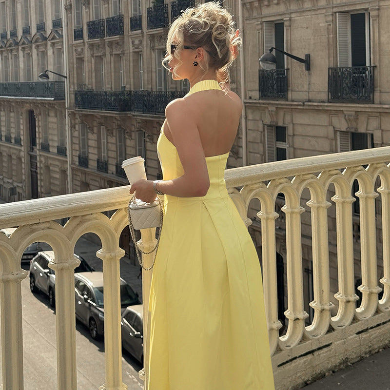 Damen Edles Maxikleid mit quadratischem Ausschnitt und schmalem Taillenband R&B