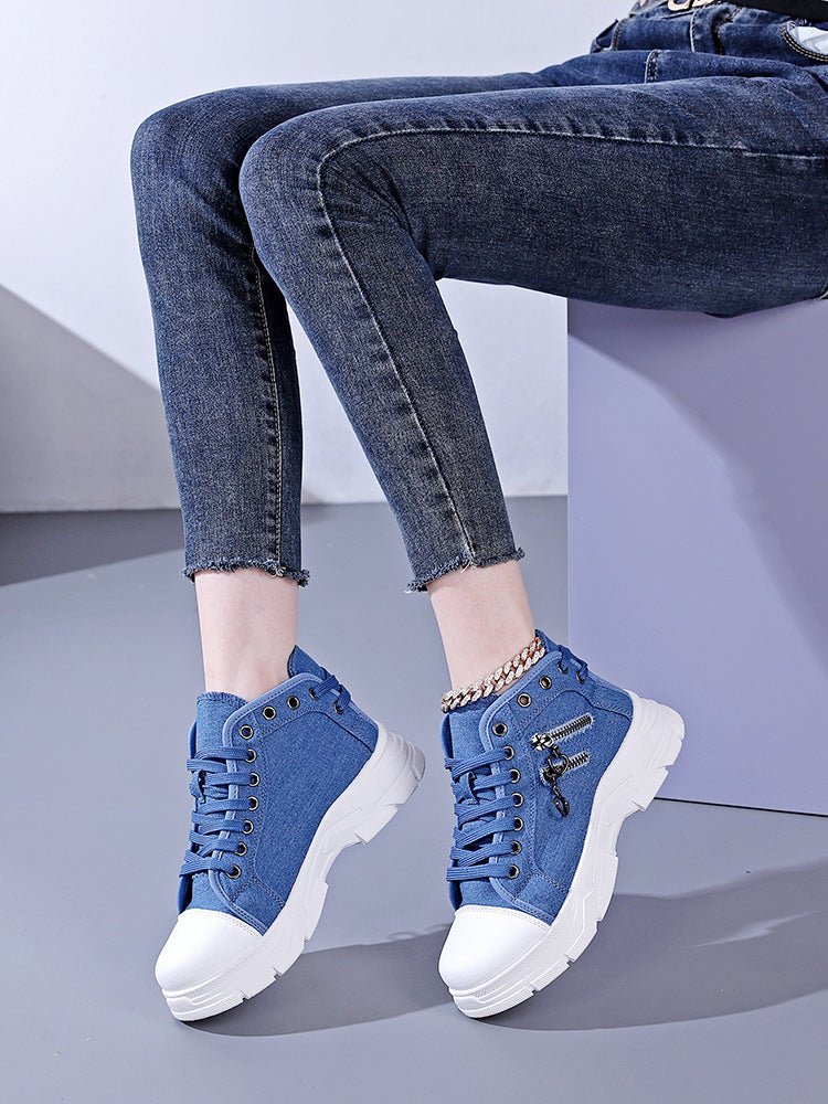 Damen modische Sneakers mit gewebtem Obermaterial und auffälligen Akzenten R&B