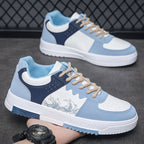 Damen stylische Sneaker mit kunstvoller Wellenmotivik R&B