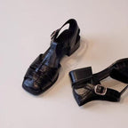 Damen elegante Sandalen mit Blockabsatz
