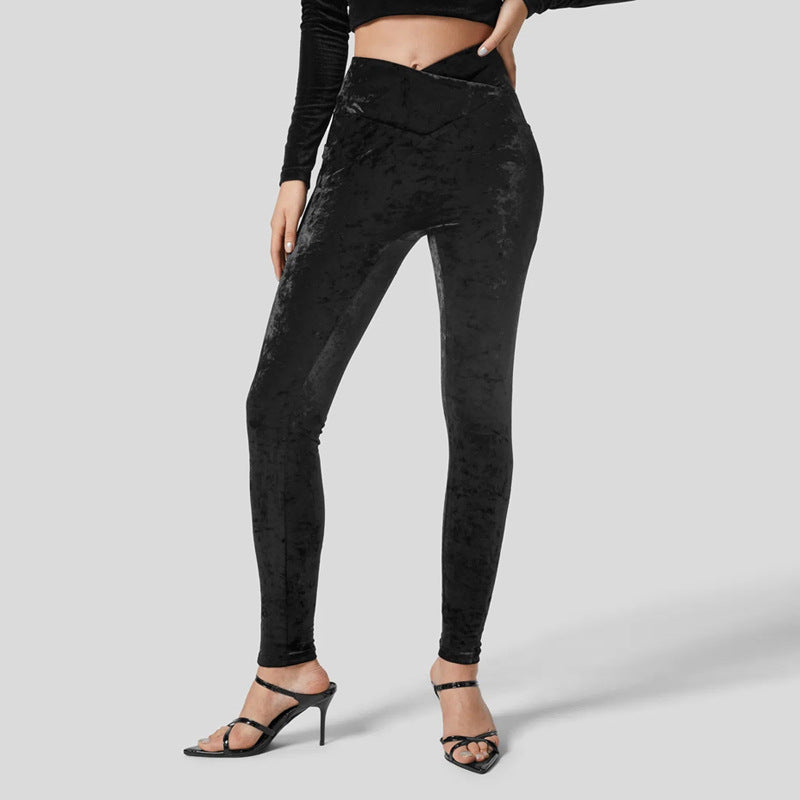Damen Hochwertige Leggings mit luxuriösem Samtfinish R&B