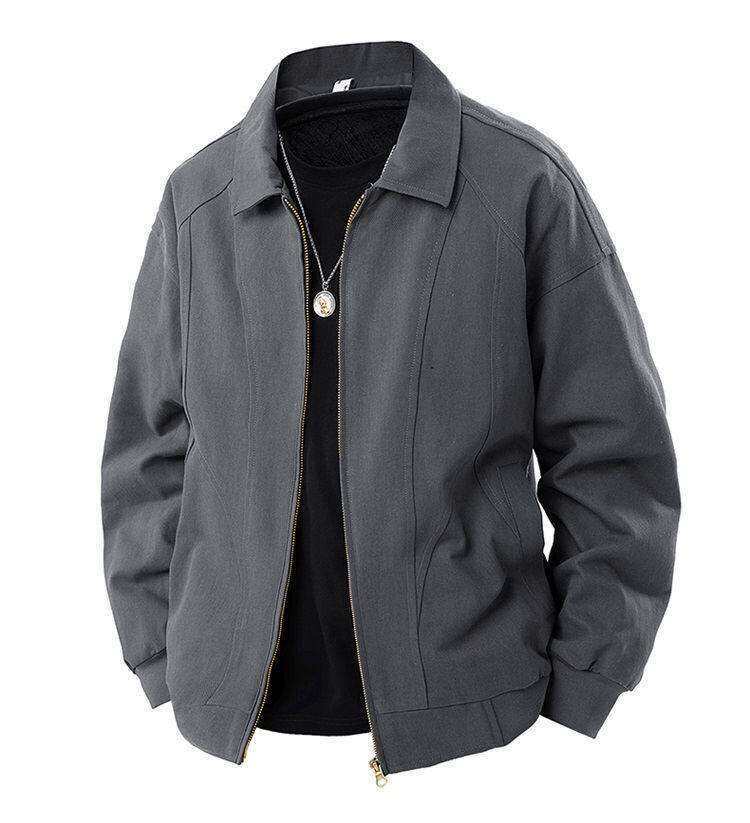 Herren lässige Übergangsjacke mit modernem Stehkragen und seitlichen Eingrifftaschen R&B