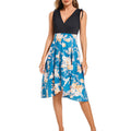 Damen Wickelkleid mit floralem Design und tiefem V-Ausschnitt R&B