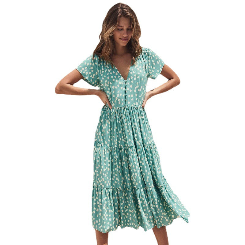 Damen Midikleid mit lockerer Passform und schickem Rüschendesign R&B