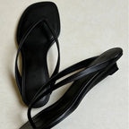 Damen elegante Zehentrenner-Sandalen mit minimalistischem Riemendesign R&B