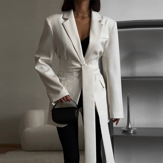 Damen eleganter Blazer mit Taillengürtel R&B