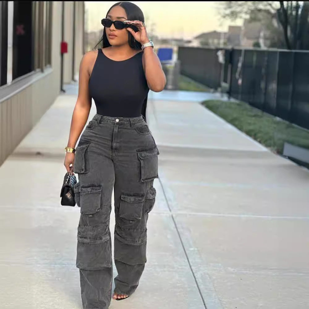 Damen Cargo-Hose mit praktischen Seitentaschen und lässigem Schnitt R&B