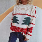 Damen festlicher Strickpullover mit weihnachtlichem Motiv und weichem Material R&B