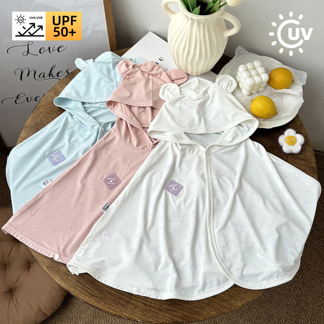 Unisex nan leichter UV-Schutz Kinderponcho mit Kapuze und verspielten Ohren für Babys R&B
