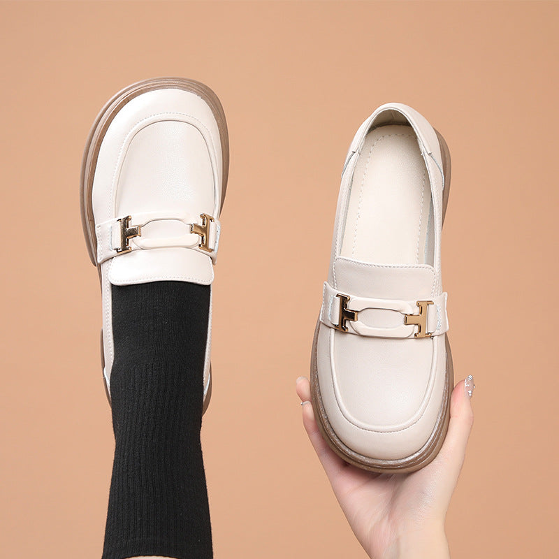 Damen Elegante Loafers mit modischer Schnallenverzierung und komfortablem Blockabsatz R&B