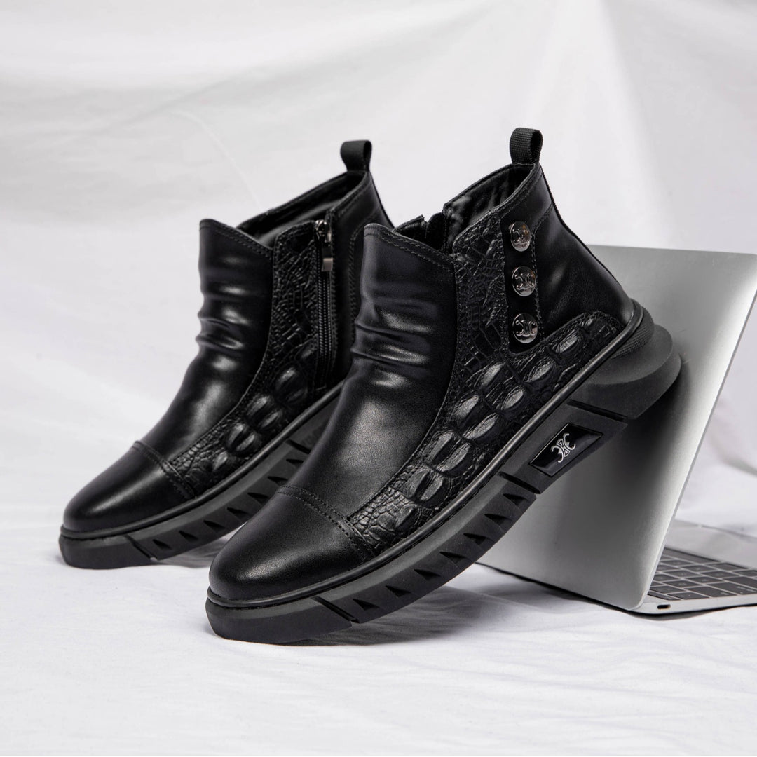Damen Modische Stiefeletten mit Reißverschluss und Details R&B