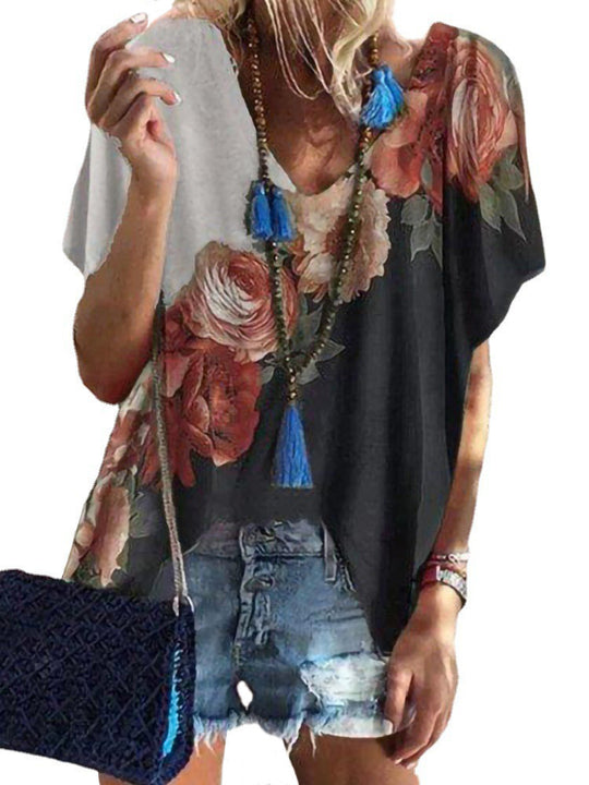 Damen Blütenmuster Sommerbluse R&B