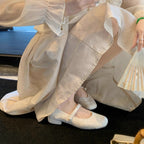Damen elegante Ballerina-Pumps mit modischer Schleifenverzierung R&B