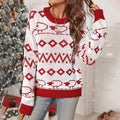 Damen Strickpullover mit fröhlichem Muster und lässigem Schnitt R&B