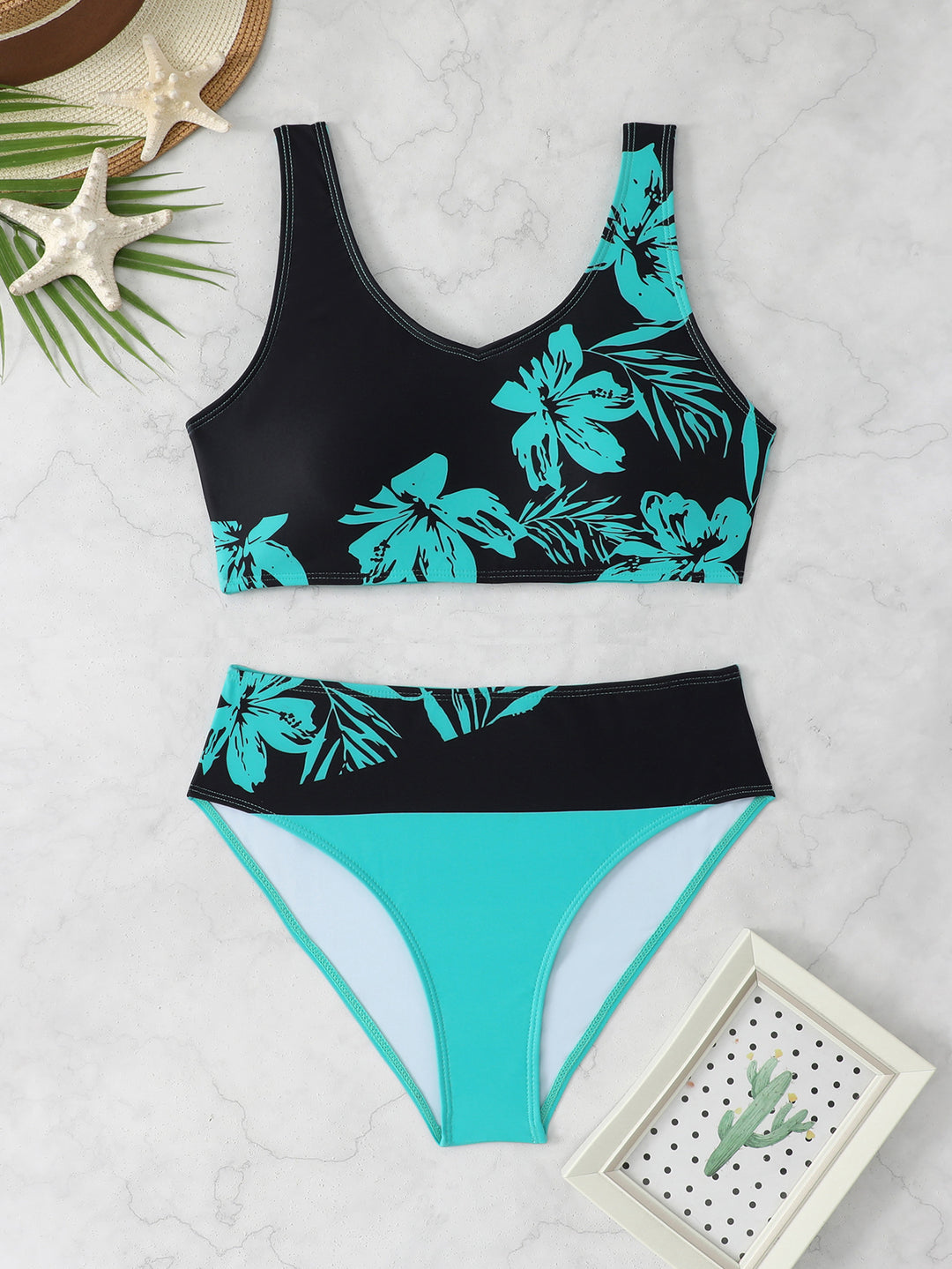 Damen Sportliches Bikini-Set mit floralem Design R&B