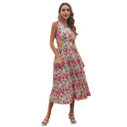 Damen Sommerkleid mit Cut-Out und floralen Motiven R&B