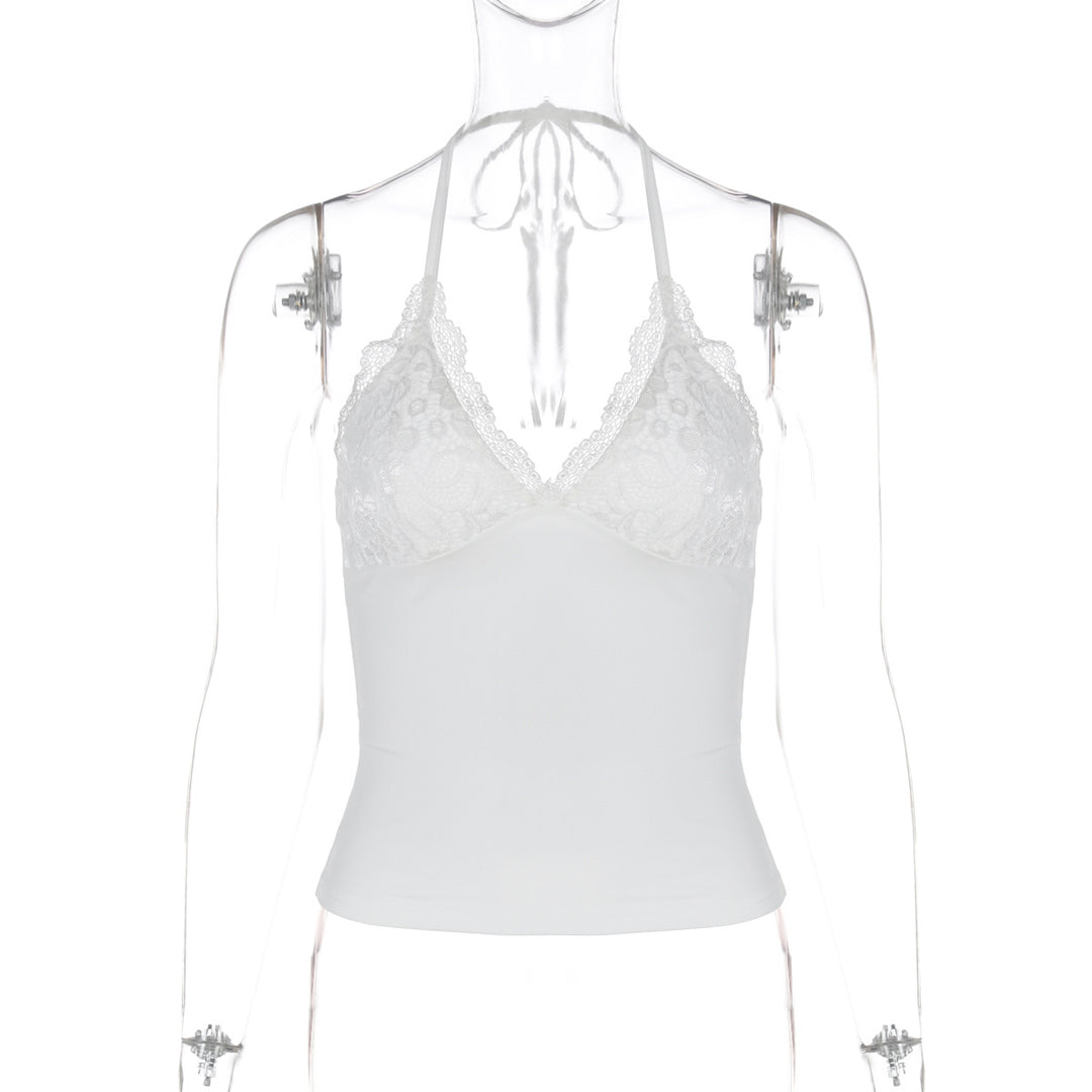 Damen Spitzen-Haltertop mit eleganten Raffungselementen R&B